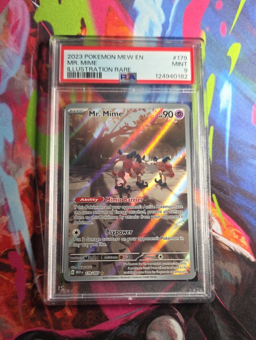 Pokemon Mr. Mime Holo Illustration Rare - Pink, White, Black